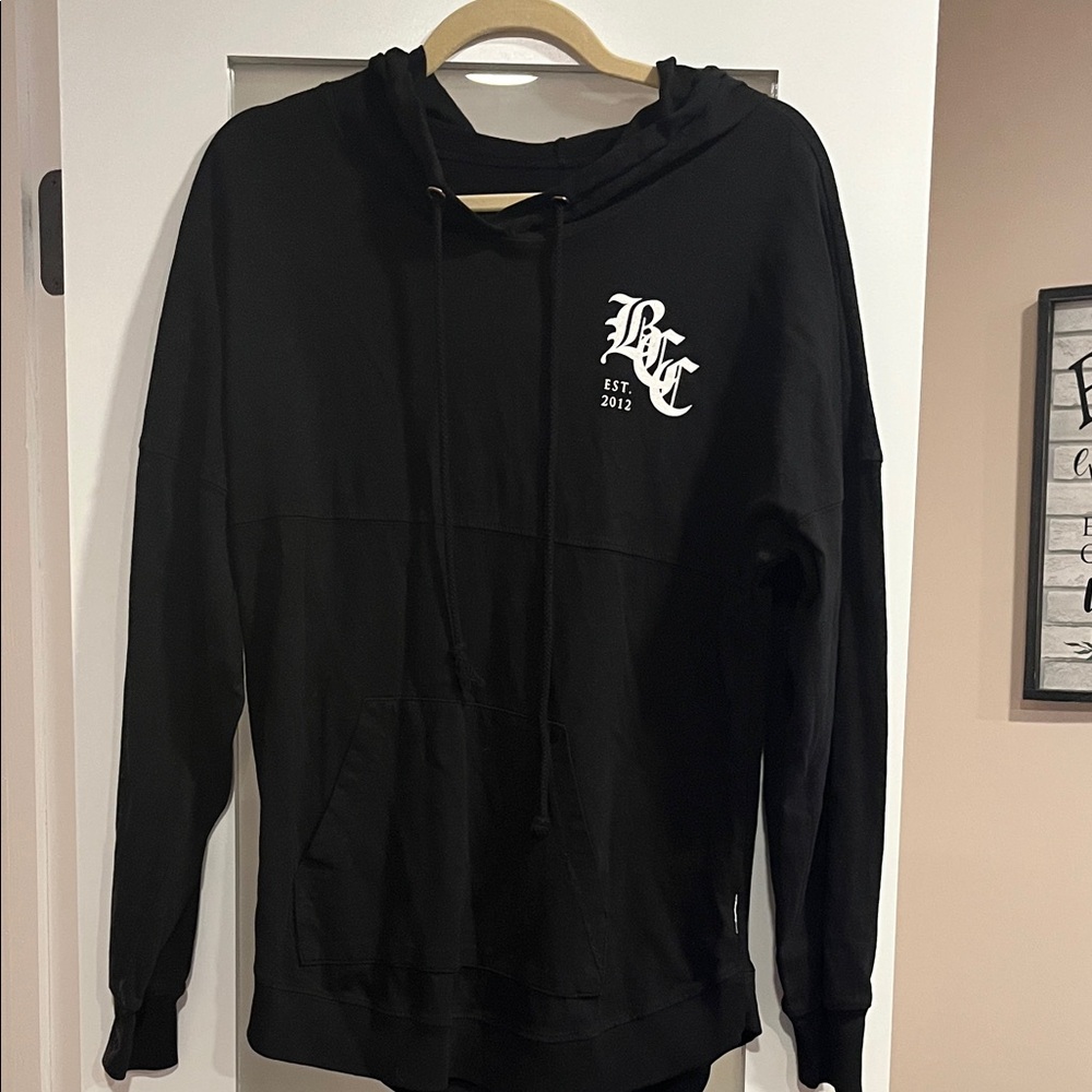 BC Black Hoodie with White Logo